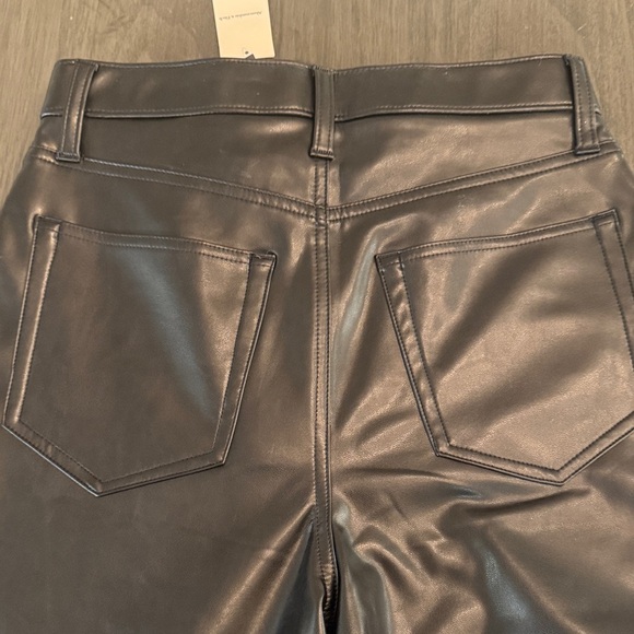 Abercrombie Shiny Black Leather-Style Trousers. - Picture 4 of 5